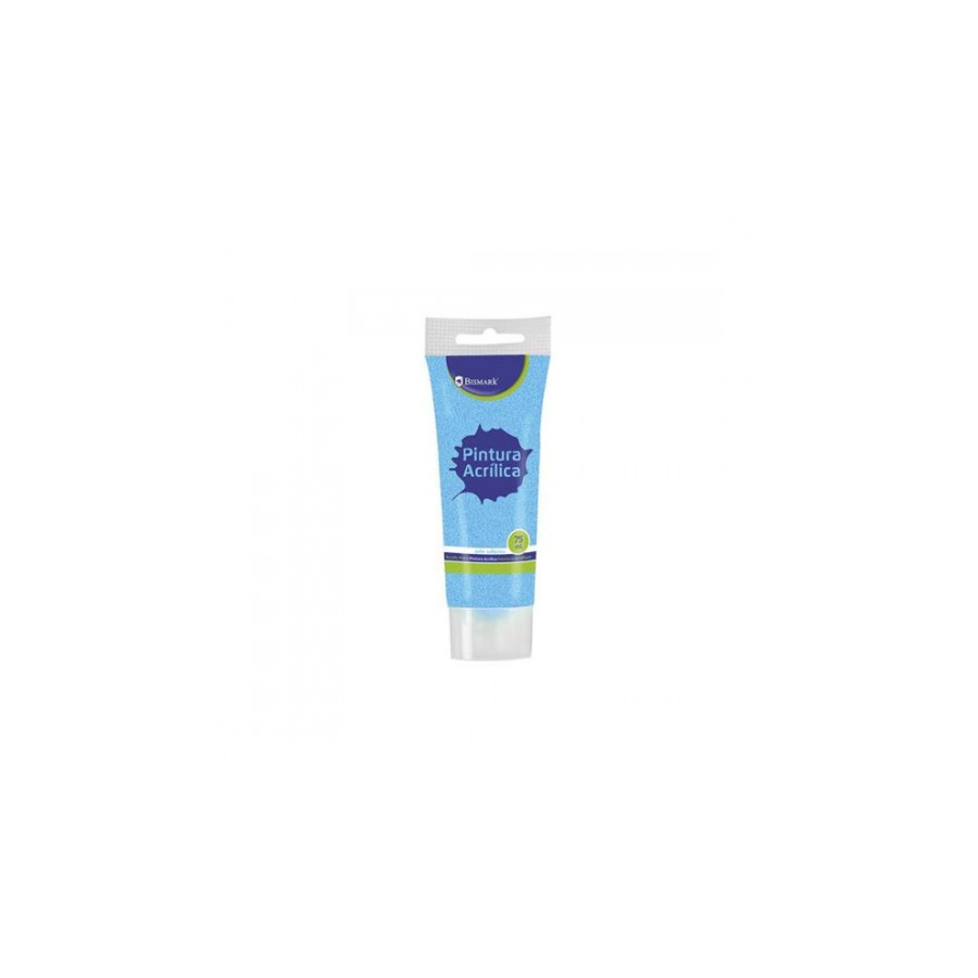 7346-BOTE PINTURA ACRILICA 75 ML AZUL CON GLITTER BISMARK 328674