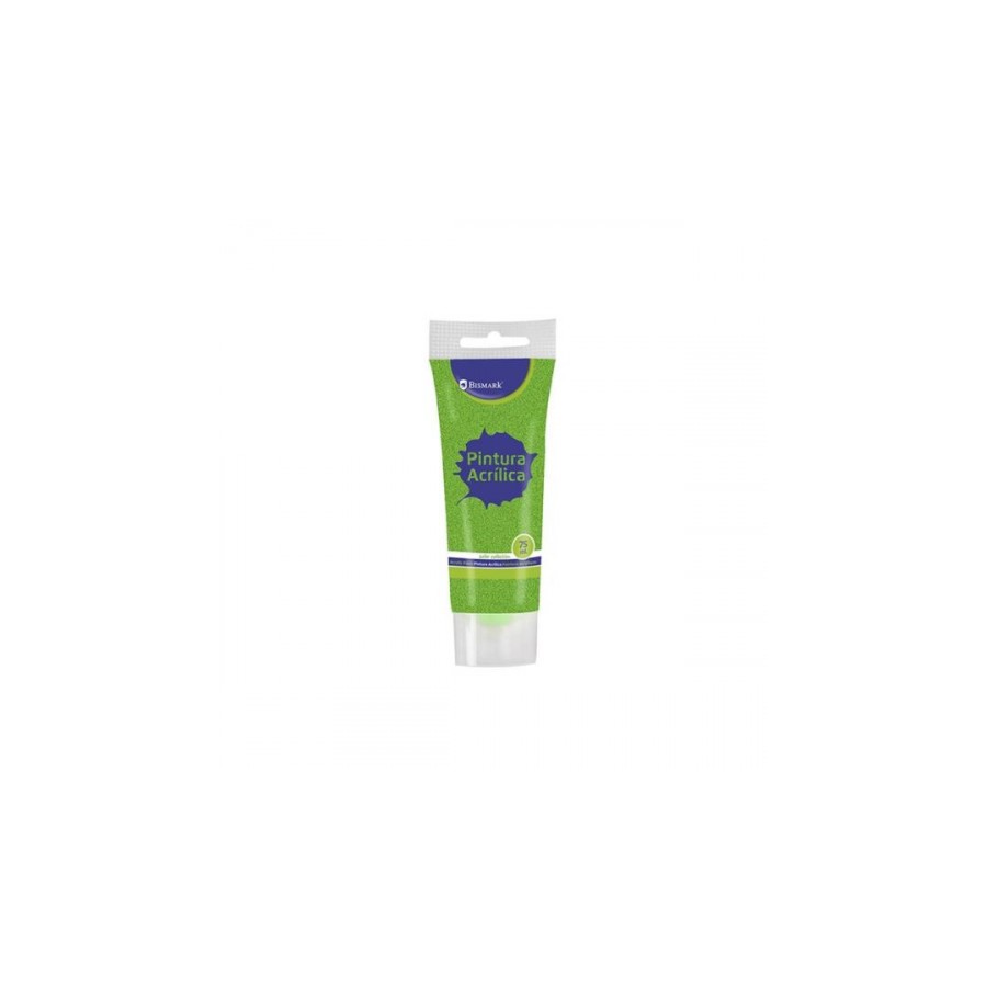 7347-BOTE PINTURA ACRILICA 75 ML VERDE CON GLITTER BISMARK 328675