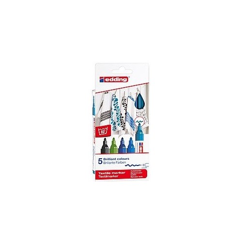 7553-PACK 5 MARCADORES TEXTILES. COLORES FRIOS. EDDING 4500-5-S-099