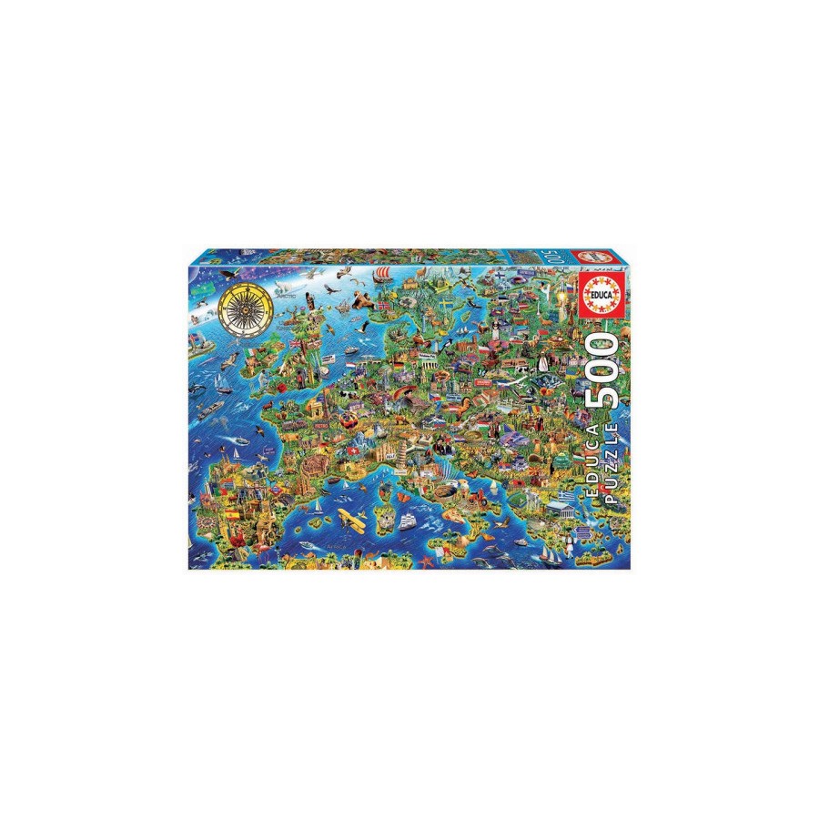 7588-Educa Crazy European Map Puzzle rompecabezas 500 pieza(s) 7588-Educa Crazy European Map Puzzle rompecabezas 500 pieza(s)