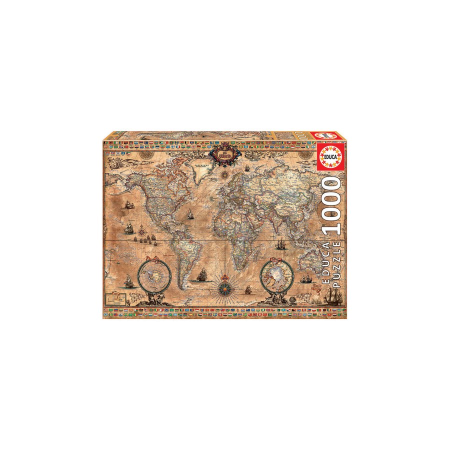 7598-Educa Antique World Map Puzzle rompecabezas 1000 pieza(s) 7598-Educa Antique World Map Puzzle rompecabezas 1000 pieza(s)