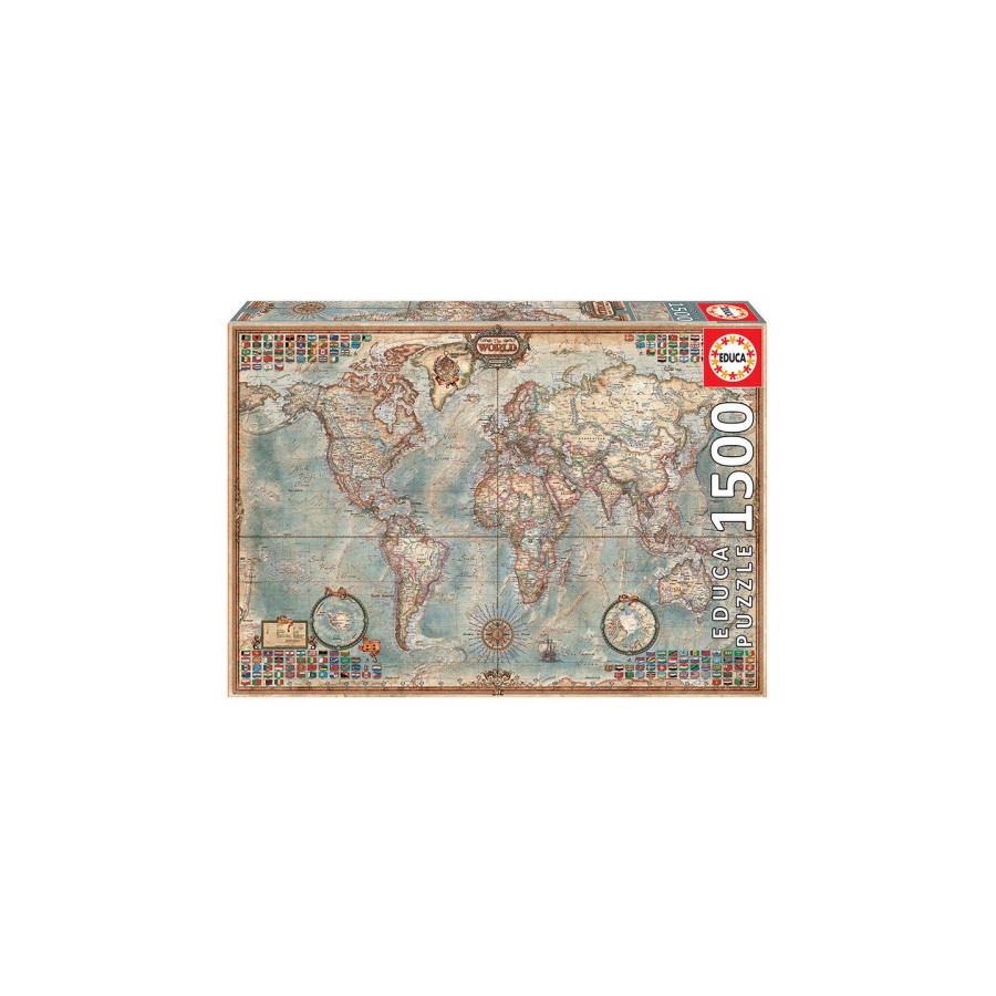 7607-Educa Political Map of The World Puzzle rompecabezas 1500 pieza(s) 7607-Educa Political Map of The World Puzzle rompecabezas 1500 pieza(s)
