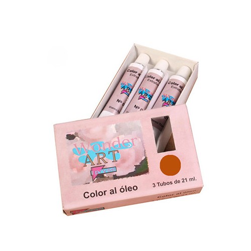 7637-CAJA 3 TUBOS 21ML. OLEO No.20 ROJO CADMIUN OSCURO WONDER ART BY PRYSE 6250020