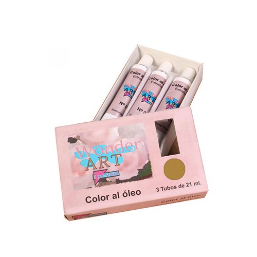 7644-CAJA 3 TUBOS 21ML. OLEO No.38 SIENA CRUDO WONDER ART BY PRYSE 6250038