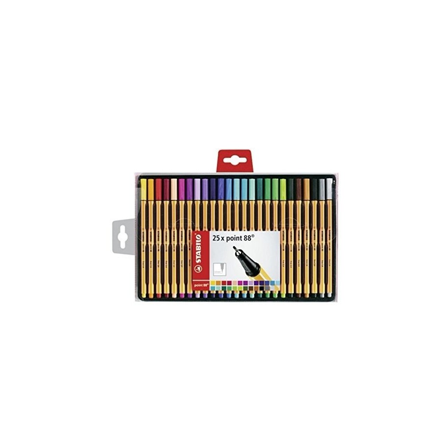 767-ESTUCHE METALICO 25 ROTULADORES PUNTA FINA 0,4MM. POINT 88 COLORES SURTIDOS STABILO 882501 767-ESTUCHE METALICO 25 ROTULADORES PUNTA FINA 0,4MM. POINT 88 COLORES SURTIDOS STABILO 882501