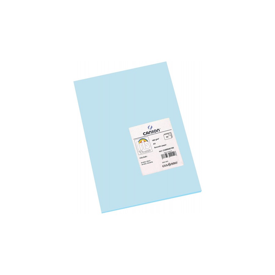 7764-PACK 50 HOJAS CARTULINA IRIS A3 185G AZUL CIELO CANSON C200040199 7764-PACK 50 HOJAS CARTULINA IRIS A3 185G AZUL CIELO CANSON C200040199