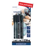 7936-BLISTER 4 LUMOCOLOR PERMANENT 60 BK, SURTIDO STAEDTLER 60 BK