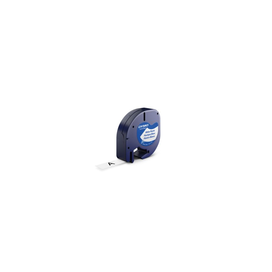 8028-CINTAS LETRATAG PLASTICO 12MM X 4 M NEGRO/BLANCO DYMO S0721660