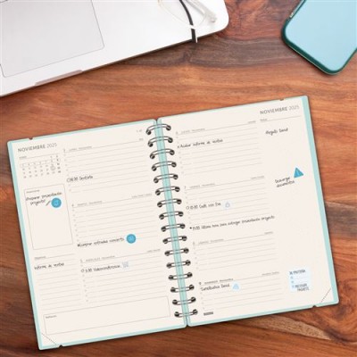 AGENDA 16 MESES SEPTIEMBRE 2025 DICIEMBRE 2026 HAIKU E10 155X212 SEMANA VISTA HORIZONTAL AZUL FINOCAM 627400426