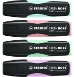 8105-ESTUCHE WALLET 4 STABILO GREEN BOSS COLORES PASTEL SURTIDOS STABILO 6070/4-2