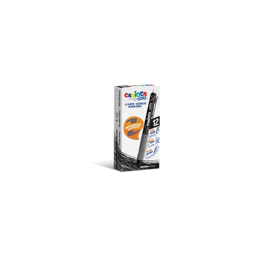 8127-CAJA 12 BOLIGRAFOS OOPS CLIP NEGRO CARIOCA 43043/01 8127-CAJA 12 BOLIGRAFOS OOPS CLIP NEGRO CARIOCA 43043/01