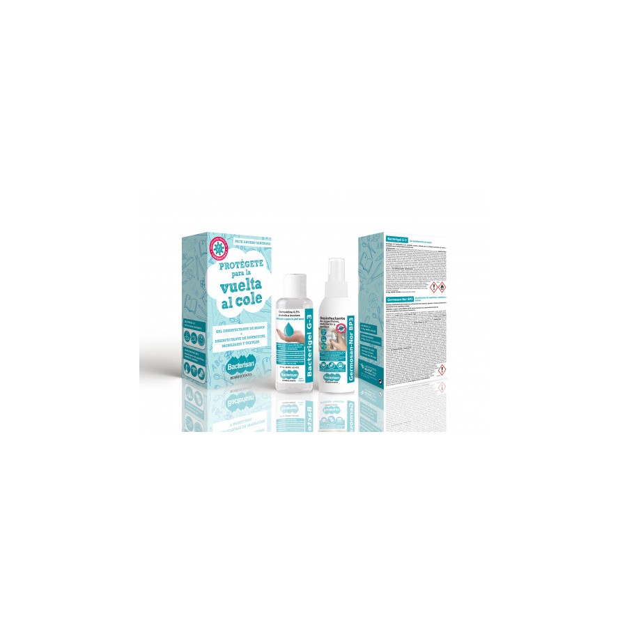 8130-PACK BACTERISAN GEL DESINFECTANTE 60ML + LIMPIADOR DE SUPERFICIES 60 ML BACTERISAN PACK 8130-PACK BACTERISAN GEL DESINFECTANTE 60ML + LIMPIADOR DE SUPERFICIES 60 ML BACTERISAN PACK
