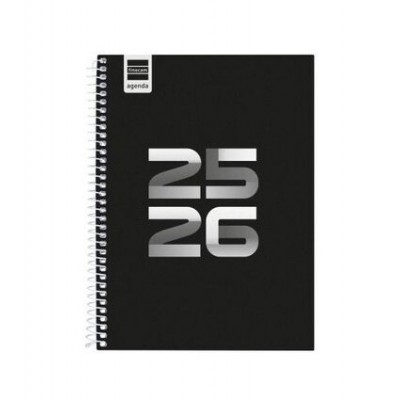 AGENDA ESCOLAR 2025 2026 COOL 4º 155X212 SEMANA VISTA HORIZONTAL NEGRO FINOCAM 645040326