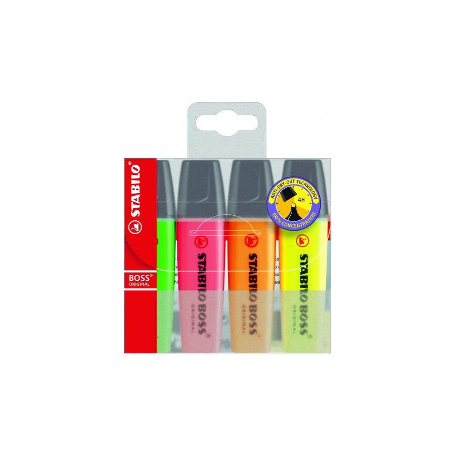 821-ESTUCHE 4 MARCADORES FLUORESCENTES BOSS TRAZO 2/5MM. SURTIDOS STABILO 70/4 821-ESTUCHE 4 MARCADORES FLUORESCENTES BOSS TRAZO 2/5MM. SURTIDOS STABILO 70/4