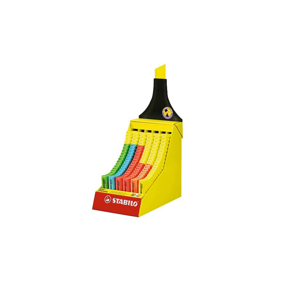 826-EXPOSITOR DE CARTON CON FORMA STABILO BOSS 120 UNIDADES SURTIDAS 6 COLORES TRAZO 2/5MM. STABILO 70/120-2 826-EXPOSITOR DE CARTON CON FORMA STABILO BOSS 120 UNIDADES SURTIDAS 6 COLORES TRAZO 2/5MM. STABILO 70/120-2