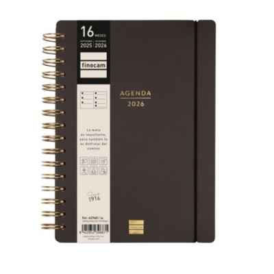 AGENDA 16 MESES SEPTIEMBRE 2025 DICIEMBRE 2026 HAIKU E10 155X212 SEMANA VISTA HORIZONTAL NEGRO FINOCAM 627400126