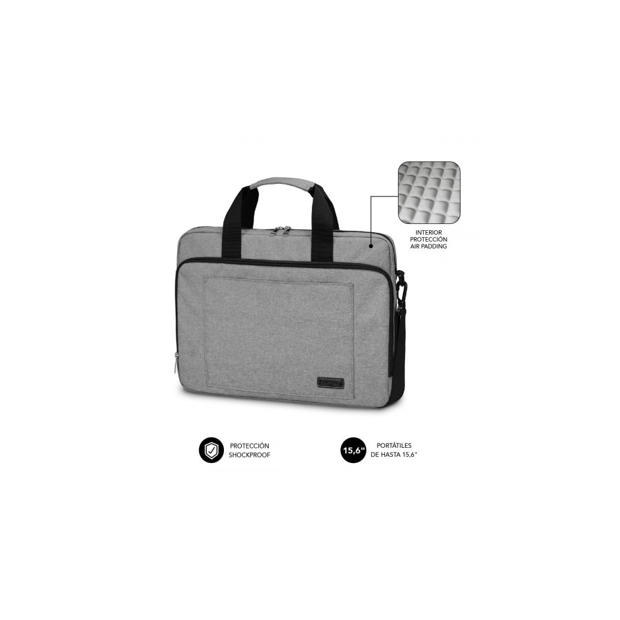 8323-SUBBLIM Maletin Ordenador Air Padding Laptop bag 15,6" Grey