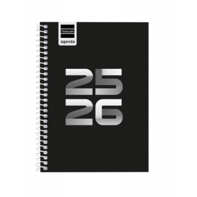 AGENDA ESCOLAR 2025 2026 COOL 8º 120X164 SEMANA VISTA HORIZONTAL NEGRO FINOCAM 645000326