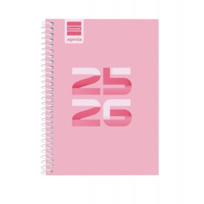 AGENDA ESCOLAR 2025 2026 COOL 8º 120X164 SEMANA VISTA HORIZONTAL ROSA FINOCAM 645000426