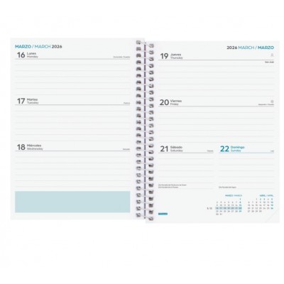 AGENDA ESCOLAR 2025 2026 COOL 8º 120X164 SEMANA VISTA HORIZONTAL ROSA FINOCAM 645000426