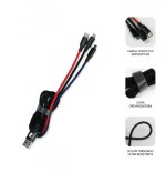 8484-SUBBLIM Cable Premium 3in1 3.0 (Micro USB+Type C+Lightning)