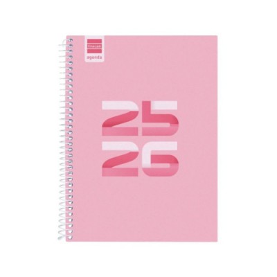 AGENDA ESCOLAR 2025 2026 COOL 4º 155X212 SEMANA VISTA HORIZONTAL ROSA FINOCAM 645040426