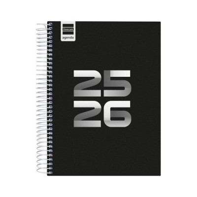 AGENDA ESCOLAR 2025 2026 COOL 4º 155X212 1DIA PAGINA NEGRO FINOCAM 645060326