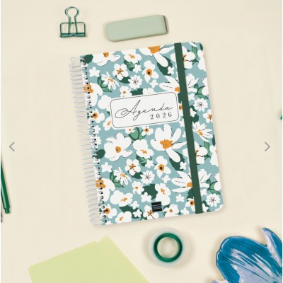 AGENDA 16 MESES SEPTIEMBRE 2025 DICIEMBRE 2026 CLOE E10 155X212 SEMANA VISTA HORIZONTAL VERDE FINOCAM 627100326
