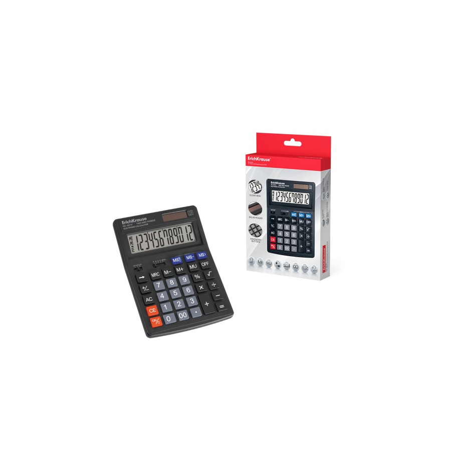 8605-ErichKrause DC-4512 calculadora Escritorio Calculadora basica Negro