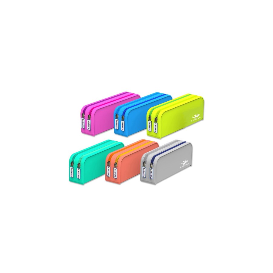 8659-Lagart Portatodo Silicona Rectangular Doble Cremallera