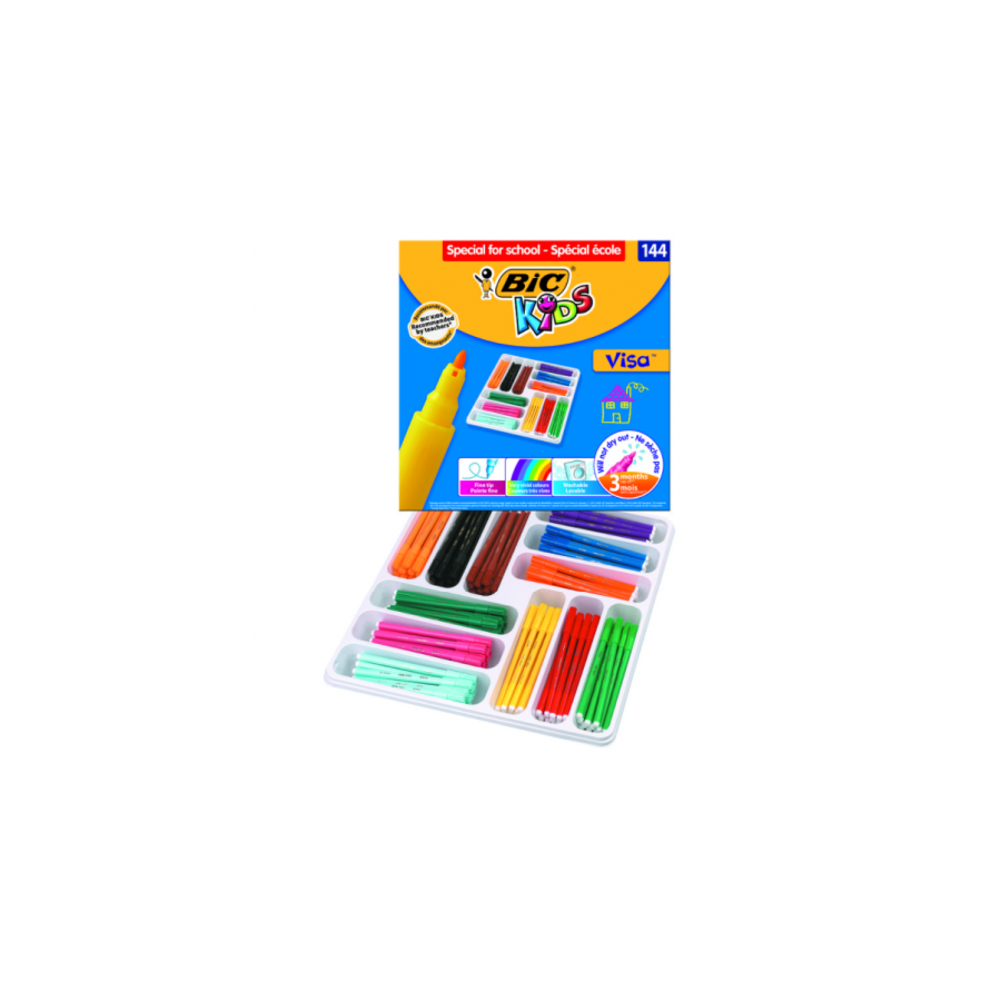 8809-ESTUCHE 144 ROTULADORES DE 12 COLORES DIFERENTES BIC 887837 8809-ESTUCHE 144 ROTULADORES DE 12 COLORES DIFERENTES BIC 887837
