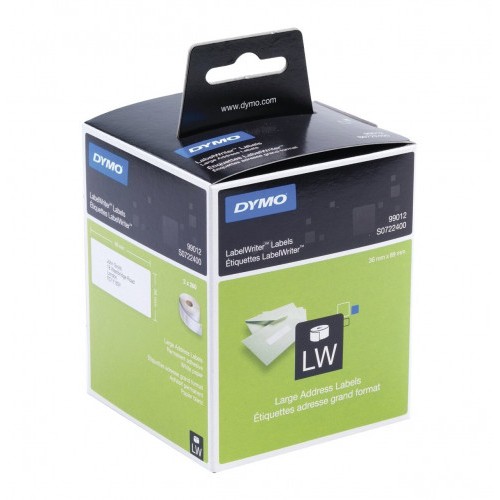892-CAJA 2 ROLLOS ETIQUETA PERMANENTE 89X36MM. BLANCO DYMO S0722400