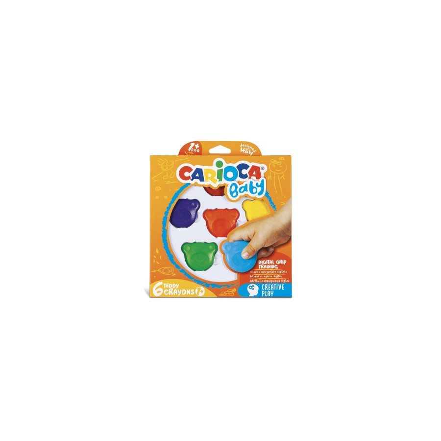 8956-Carioca Teddy Crayons BABY - 6 Pz 8956-Carioca Teddy Crayons BABY - 6 Pz