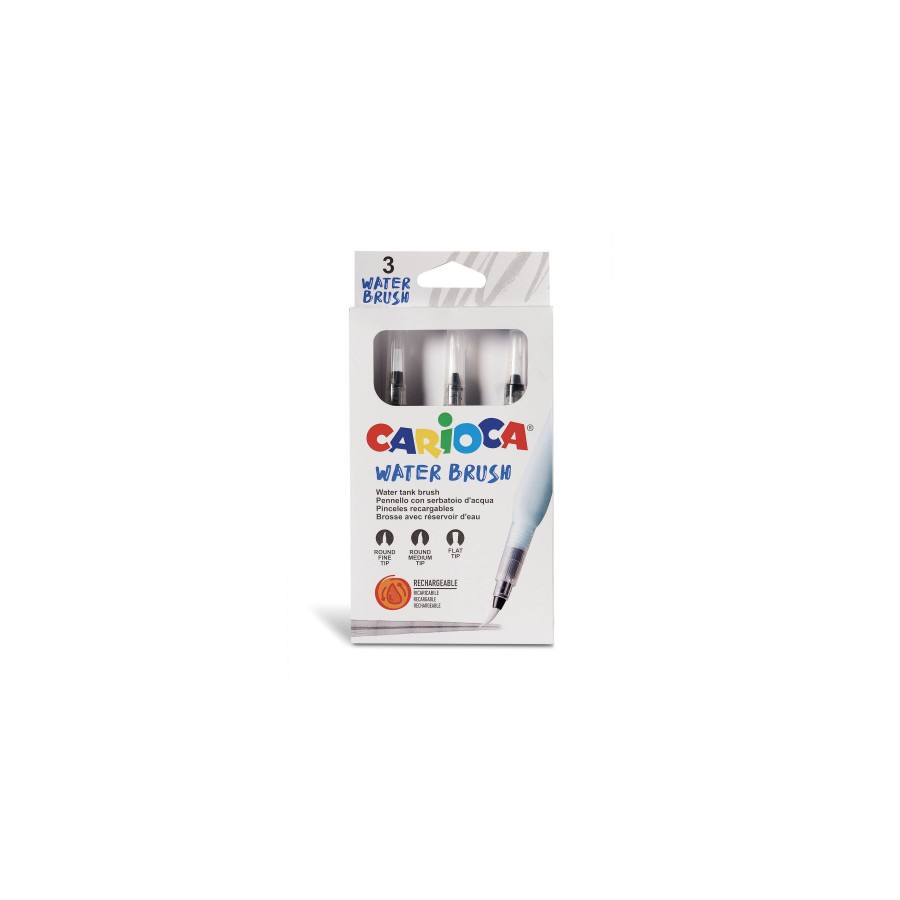8972-Carioca Pinceles Recargables Water Brush - 3 Uds