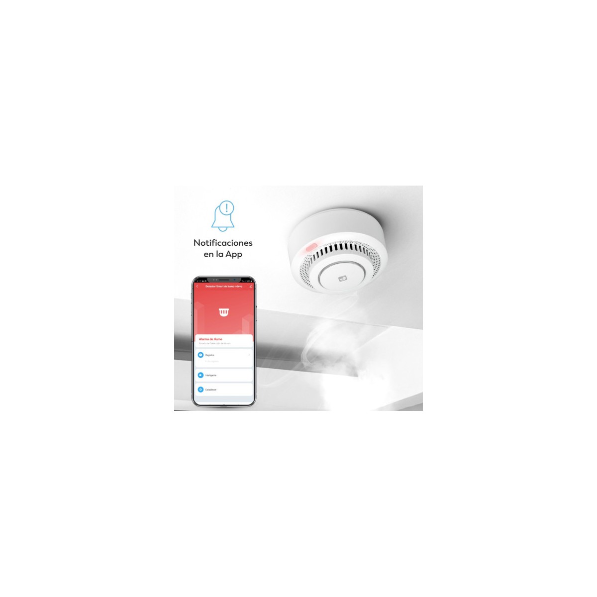 DETECTOR DE SEGURIDAD DE HUMOS SMART WIFI GARZA 401345C