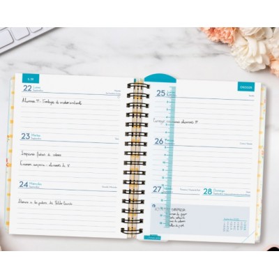 AGENDA DOCENTE 2025 2026 MAGISTRAL DESIGN 4º 155X212 SEMANA VISTA HORIZONTAL FLOWERS FINOCAM 533580226
