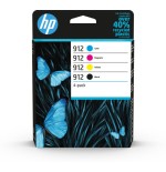 9068-HP Paquete de 4 cartuchos de tinta Original 912 negro/cian/magenta/amarillo