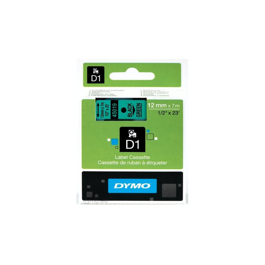 914-CINTA ROTULADORA D1 12MMX7M NEGRO/VERDE DYMO S0720590