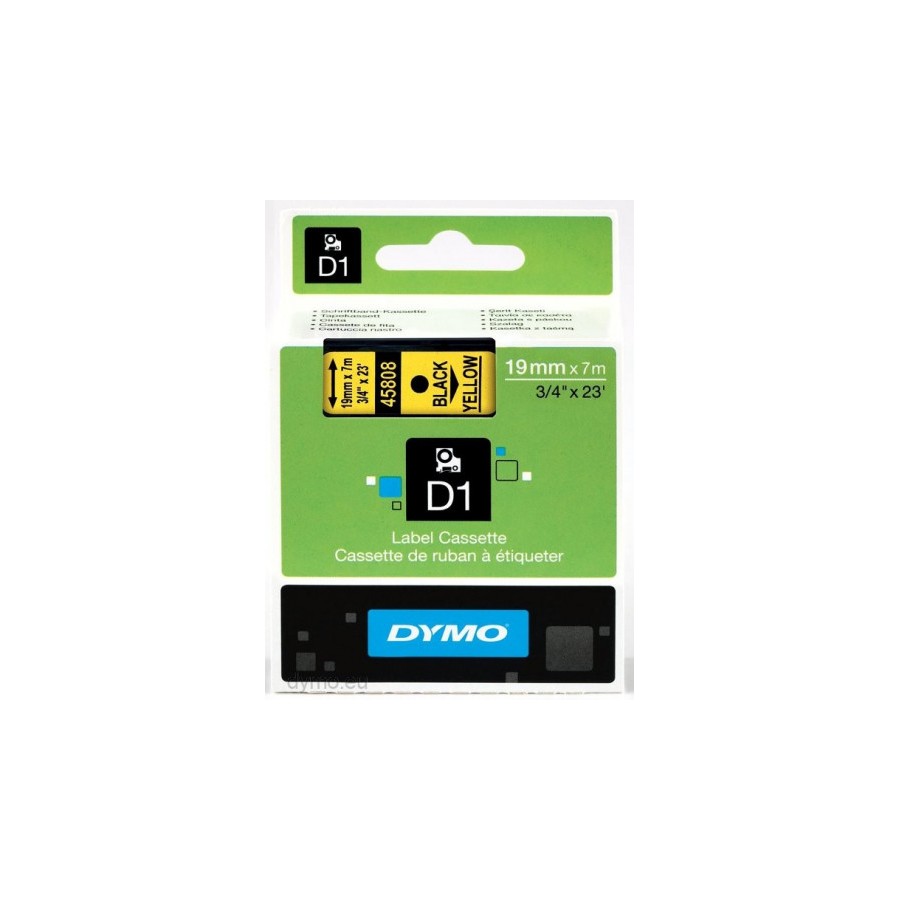 920-CINTA ROTULADORA D1 19MMX7M NEGRO/AMARILLO DYMO S0720880