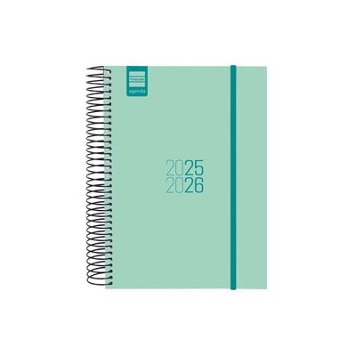 AGENDA ESCOLAR 2025 2026 ESPIR E10 155X212 1DIA PAGINA TURQUESA FINOCAM 633120126