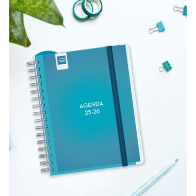 AGENDA DOCENTE 2025 2026 MAGISTRAL PERSONALIZABLE 4º 155X212 SEMANA VISTA HORIZONTAL AZUL FINOCAM 533380026