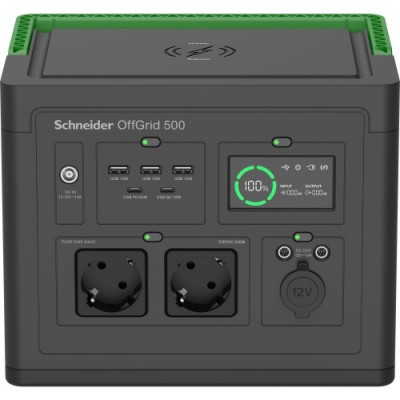 SCHNEIDER OFFGRID PORTABLE POWER STATION 500 517 WH LITHIUM ION 2 SCHUKO SINEWAVE