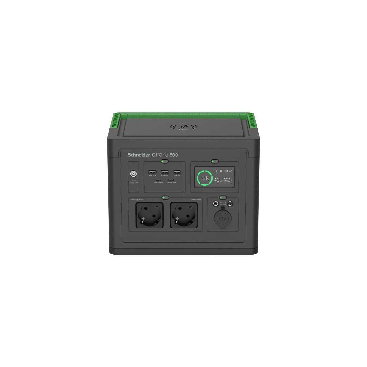 SCHNEIDER OFFGRID PORTABLE POWER STATION 500 517 WH LITHIUM ION 2 SCHUKO SINEWAVE