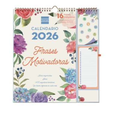 CALENDARIO 16 MESES SEPTIEMBRE 2025 DICIEMBRE 2026 PLUS 340X380 MES VISTA FRASES MOTIVACIONALES FINOCAM 540220226