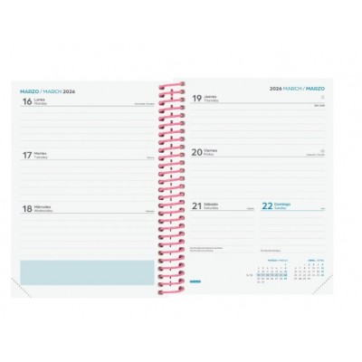 AGENDA ESCOLAR 2025 2026 DIVA 8º 120X164 SEMANA VISTA HORIZONTAL SPRING FINOCAM 536100426