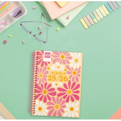 AGENDA ESCOLAR 2025 2026 DIVA 8º 120X164 SEMANA VISTA HORIZONTAL SPRING FINOCAM 536100426