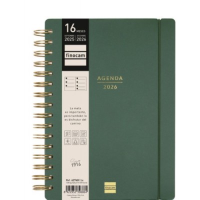 AGENDA 16 MESES SEPTIEMBRE 2025 DICIEMBRE 2026 HAIKU E10 155X212 SEMANA VISTA HORIZONTAL VERDE FINOCAM 627400226