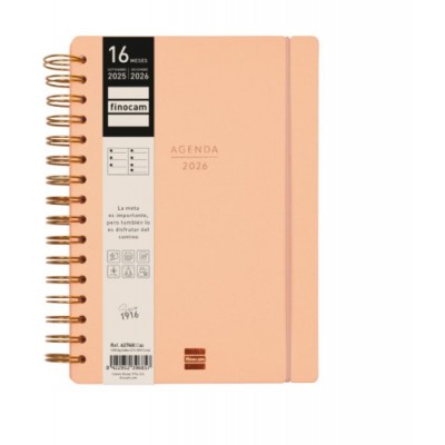 AGENDA 16 MESES SEPTIEMBRE 2025 DICIEMBRE 2026 HAIKU E10 155X212 SEMANA VISTA HORIZONTAL CORAL FINOCAM 627400326