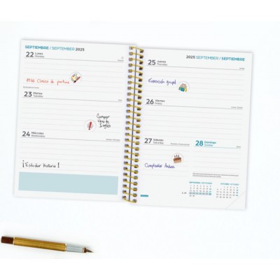 AGENDA ESCOLAR 2025 2026 SECUNDARIA 8º 120X164 SEMANA VISTA HORIZONTAL TROPICAL FINOCAM 634225026