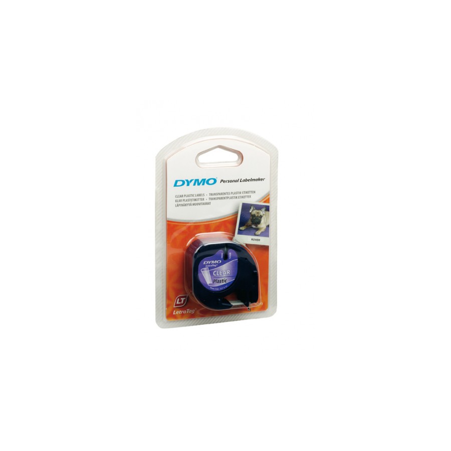 946-CINTA ROTULADORA LETRATAG 12MMX4M NEGRO/TRANSPARENTE DYMO S0721530